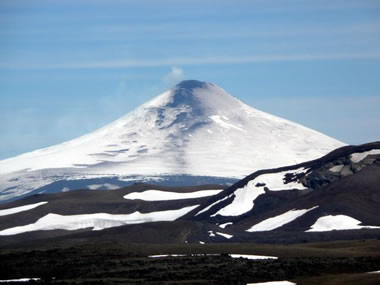Blick auf Villarrica Vulkan,erster Tag des Reit Trails